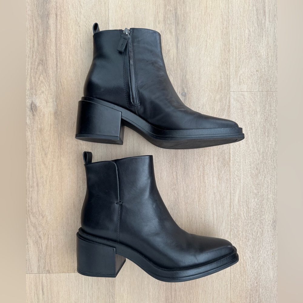 Franco Sarto Black Ankle Boots with Chunky Heel